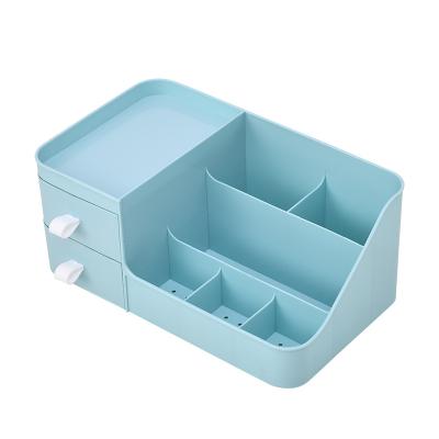 China Multi Functional Makeup Organizer Desktop Layer Storage Box Plastic Storage Box Divider Cosmetic Drawer Organizer for sale