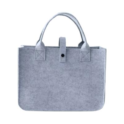 China Good Quality Square Gray Soft Cheap Handled Felt Soft Hot Selling Shopping Bag for sale