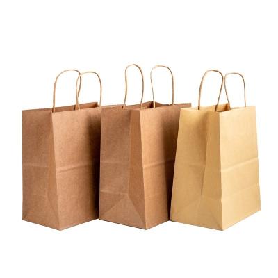 China Handmade Machinery Making Kraft Paper Bag Wholesale Kraft Paper Food Packaging Bag With Handle for sale