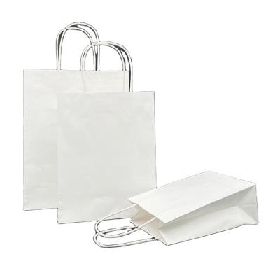 China Eco-friendly Printed Kraft White Paper Gift Bag Manufacturer Handmade Paper Bag With Paper Handles for sale