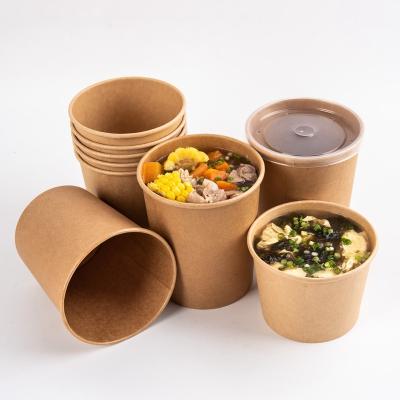 China Eco Factory Supply Paper Choice Packaging Paper Food Cup Hot Soup Bowls China With Vented Lid for sale