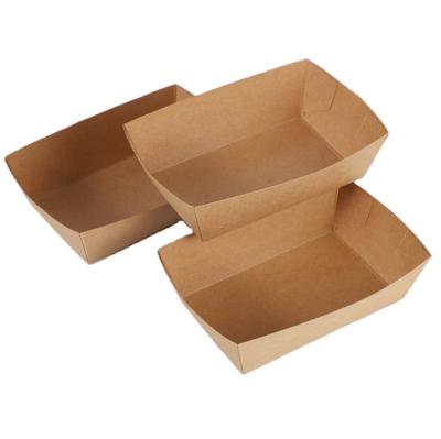 China Handmade Customized Box Baked Kraft Paper Food Packaging Box Sandwich Salad Food Disposable Lunch Box for sale