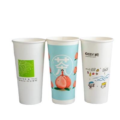 China High Quality White Coffee Paper Cup Food Wall Hanging Coffee Handmade Single Wall Hot Paper Cup for sale