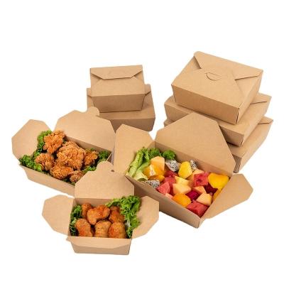 China Handmade Recycled Food Tray Fried Chicken Box Brown Kraft Paper Food Box Kraft Paper for sale