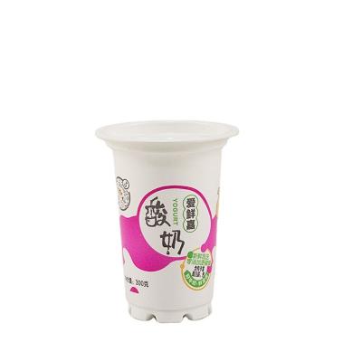 China High quality single wall cupular yogurt 330ml plastic cup with lid yogurt cup for sale