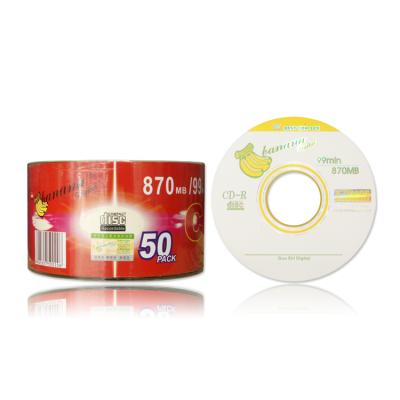 China High Quality 870MB 48X 99 MIN Silver Blank Single Layer Banana CD-R for sale