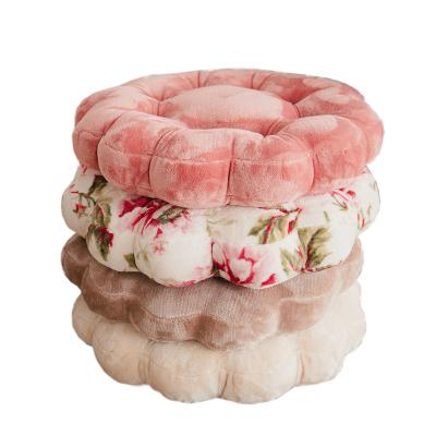 China High Resilience Chair Anti-pilling Plush Soft Round Cushion Cushion Cute Thicken Thin Office Flannel Cushion for sale