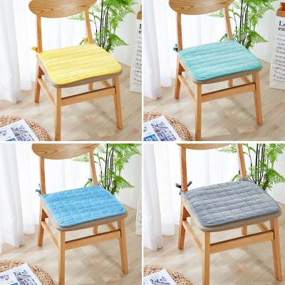 China Modern Comfortable Cushion Office Chair Car Cushion Solid Color Velvet Anti-pilling Quilted Short Plush Thicken Anti-skid Cushion for sale