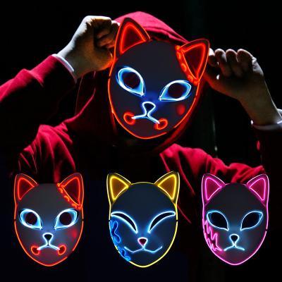 China Costumes Demon Slayer Tanjirou Mask Sabito Mascarilla Anime Masks Makomo Cosplay Masks Halloween Costume LED Mascaras for sale