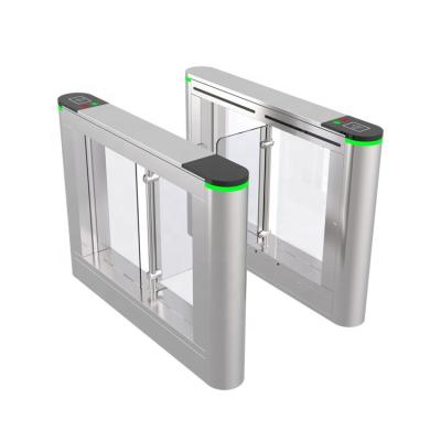 China Biometric Fingerprint Turnstile QR Code Scanner Face Recognition Access Control RFID Card Glass Swing Barrier Gate zu verkaufen