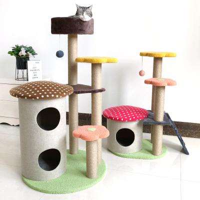 China Viable High Quality Wholesale Sisal and Upholster Cat Craft Material Medium Sized Cat Tree for sale