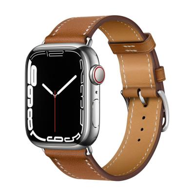 China Real Leather Business Buckle Strap Belt Band For Apple Watch Se 7654 42MM 38MM 44MM 40MM Strap On Smart 45mm iWatch 3 Watch Band for sale