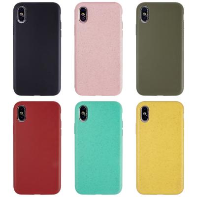 China Dropshipping Premium Wheat Straw Fiber Mixed Soft TPU Phone Case For iPhone 12 pro 11 Max 11 Pro For iPhone Models for sale