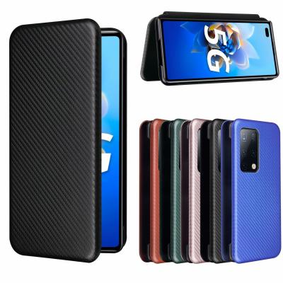 China For HUAWEI Mate x2 Case Carbon Fiber Luxury Flip Stand Leather Case For Huawei Mate x2 Case Cover For Mate x2 for sale