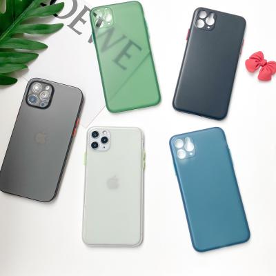 China 2021 New Ultra Thin Anti-drop Cell Phone Case For iPhone Matte Transparent Soft Case PP Lens Cover Protector For iPhone 12 Pro Max for sale