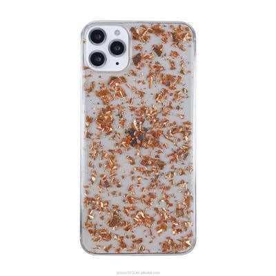 China Wholesale Shockproof Cell Phone Case Epoxy Tpu Glitter Gold Foil Bling Bling Phone Case For iphone 12/11 7/8 xmax xs xs for sale