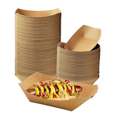 China Custom Printed Disposable Disposable Take Out Qiancheng Togo Hamburger Kids Bento Folding Boat Shape Wrapping Paper Lunch Box for sale