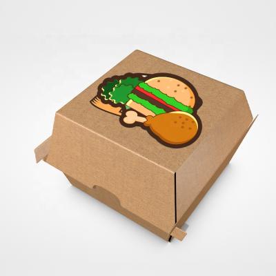 China Disposable Eco Friendly Biodegradable Custom Branded Cmyk Printing Kraft Paper Board Burger Burger Packaging Box 5