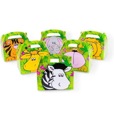 China Factory Hot Selling Disposable Set Cookies Animal Girl Candy Hqlloween Theme Slide Mini Kids Birthday Car Gift White Party Box for sale