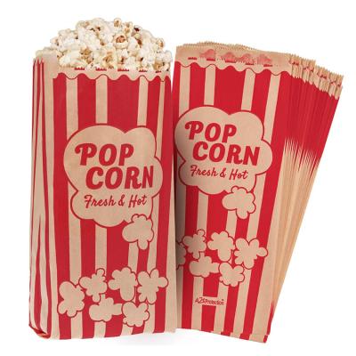 China Recyclable Hot Selling Customized Logo Printing Factory High Quality Wholesale Take Away Kraft Paper Popcorn Bag for sale