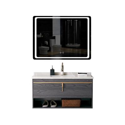 China Modern Minimalist Wall Mounted Cabinet Combination Bathroom Sink Bathroom Vanity Lighted Hanging Cabinet With Mirror for sale