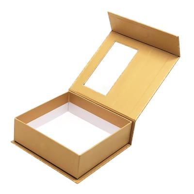 China Factory Price Material Manufacturing Recycled Long Brown Kraft Paper Reusable Cardboard Box With Clear Window for sale