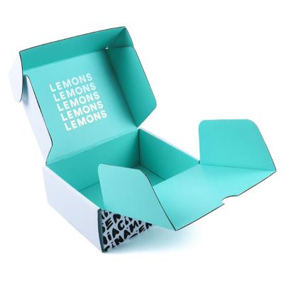 China Recycled Materials Advance Technology Packaging Printing Large Capacity Matt Lamination Teal Cardboard Box for sale