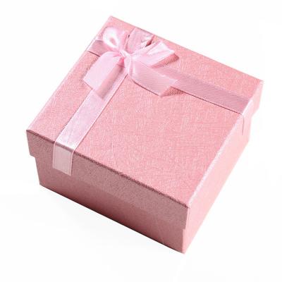 China High Quality Recycled Materials Emboss Reusable Eco Friendly Pink Gift Package Small Cardboard Box With Lid for sale