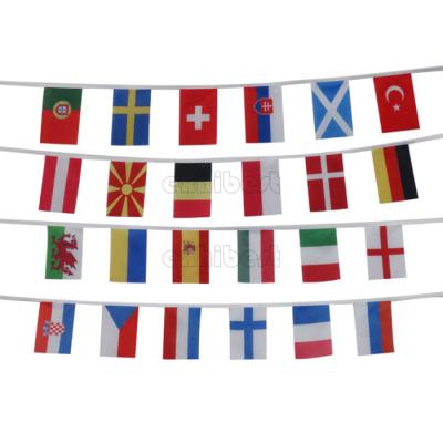 China Custom Different Countries Advertising Bunching National Flag World Flags Bunching Rectangular String Banner Flags for sale