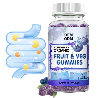 China 2023 Adults Hot Selling Multivitamin Vegan Blueberry Flavor Fruit and Vegetable Gummy For Health Supplement for sale