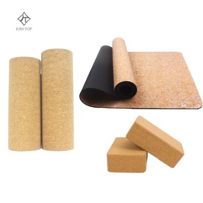 China Jointop Logo Waterproof Thickness Can Be Customized Cork Rubber Yoga Mat Yellow Flower for sale