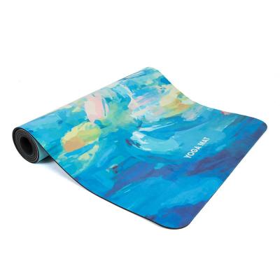 China Jointop Waterproof Popular Design Women's Unique Non-Toxic Suede Yoga Mat Printed Mat With Custom Print for sale