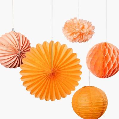 China High Quality Custom Wedding Window Party Same Color Series Paper Lantern Decoration Pendant 5 Piece Set for sale