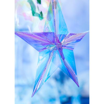 China Neon Pavilion Birthday Party Layout Room Wedding Decoration Europe Star Movie Photo Props Pendant Colorful Five-pointed Decoration for sale