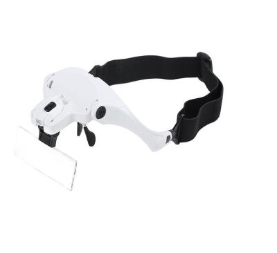 China Nterchangeable Strap and Adjustable Stand 5 Lens Magnifier Headband Magnifier Magnifier with LED Light Lamp Magnifiers for Eyelash Extension for sale