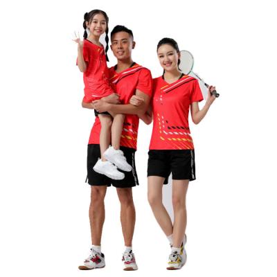 China New Quick-Drying Badminton Suit Set Quick-Drying Shorts Womens Sports Breathable Short Sleeve Men for sale