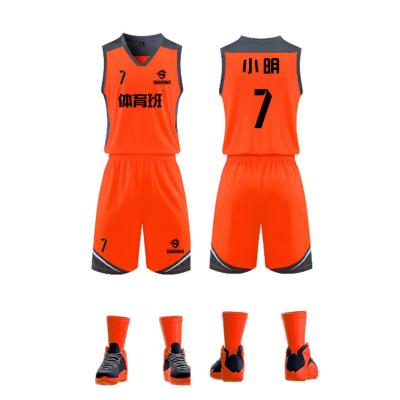 China 2022 High Quality Basketball Wear Custom LOGO Basketball Uniform Antibacterial Sports Suit Tank Top Made in China for sale