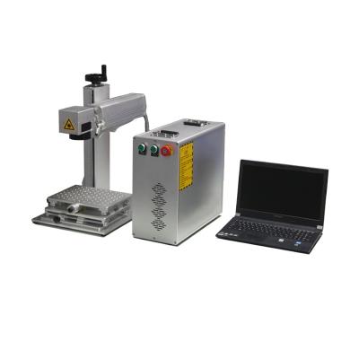 China Air Cooled Easy Operate 20W 30W 50W Ezcad Software Deep Fiber Laser Marking Engraving Machine With Rotary Motor for sale