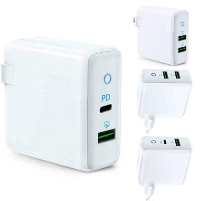 China 45W Wall Charger PD QC 3.0 Dual Ports Type-C USB-A Fast Charger Power Adapter QC3.0 For iPhone 12 for sale