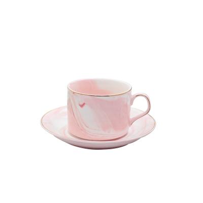 China Viable European Ceramic Saucer In Style Marble Coffee Mug Coffee Leisure Afternoon Tea Cup Set for sale