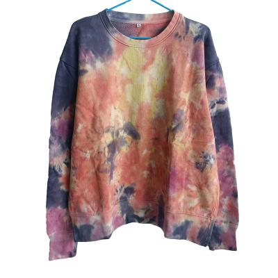 China Custom 100% Cotton Crewneck Sweater Tie Dye Anti-pilling Anti-pilling Logo Printing Embroidery Sweatshirts for sale