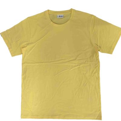 China 2021 Simple Viable OEM Style Plain Yellow Pure Cotton Viable Unisex Short T-Shirts for sale