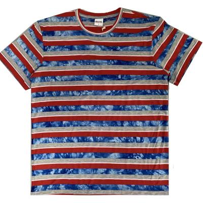 China 2021 Sustainable Stylish Sustainable Style OEM Striped Top Vintage Printed Oversized T-Shirts for sale