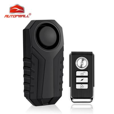 China Long Time Waterproof Wireless Replacement SOS Alarm System Sensor Motorcycle Bicycle Vibration Bike Anti-theft Alarm With Remote 96*42*21mm for sale