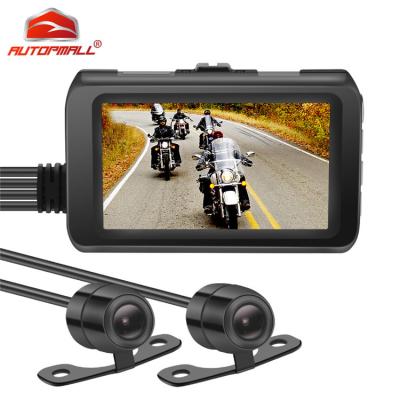 China MT22 3inch Full HD 1080P Dual Front Lens Motorcycle Dash Cam Rear View DVR Rear Camera For Motorbike for sale