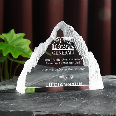 China Europe K9 Crystal Iceberg Trophy Creative Trophy Lettering High-End Trophy Custom Company Annual Meeting Desktop Decoration Award for sale