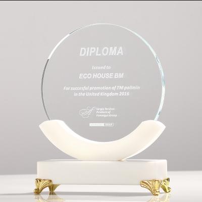 China Europe Hot Sale Support OEM Direct Sales Crystal Trophy Blank Round Shape Eco-friendly Personalized Metal for sale