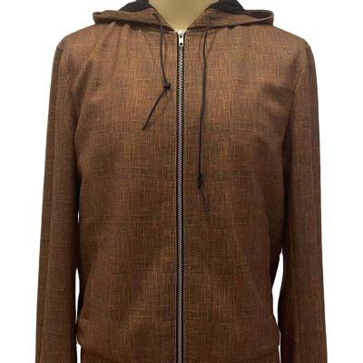 China 2021 Comfortable Hooded Drawstring Cotton Outdoor Casual Thin Jacket For Men for sale