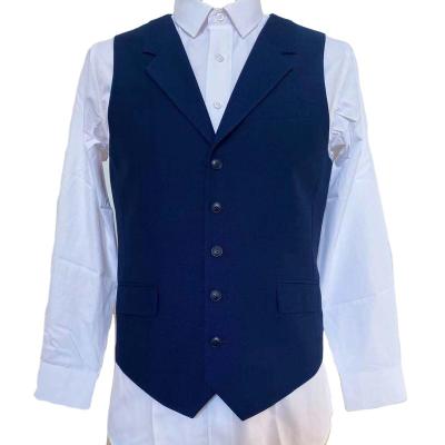 China Single Breasted Anti-Static Blue V-Neck Anti-Static Vest Design Single Breasted Formal Men Invest for sale