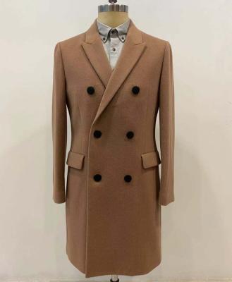 China New Design 2021 New Design Comfortable British Style Ditch High Quality Solid Color Woolen Cashmere Simple Coat for sale